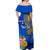 Personalised Nauru Independence Day Off Shoulder Maxi Dress Nauruan Tribal Flag Style LT03 - Polynesian Pride