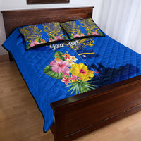 Personalised Nauru Independence Day Quilt Bed Set Nauruan Tribal Flag Style LT03 - Polynesian Pride