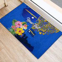 Personalised Nauru Independence Day Rubber Doormat Nauruan Tribal Flag Style LT03 - Polynesian Pride