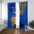 Personalised Nauru Independence Day Window Curtain Nauruan Tribal Flag Style LT03 With Grommets Blue - Polynesian Pride