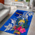 Personalised Nauru Coat of Arms Area Rug Tropical Flower Polynesian Pattern LT03 - Polynesian Pride