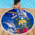 Personalised Nauru Coat of Arms Beach Blanket Tropical Flower Polynesian Pattern LT03 - Polynesian Pride
