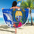 Personalised Nauru Coat of Arms Beach Blanket Tropical Flower Polynesian Pattern LT03 - Polynesian Pride