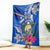 Personalised Nauru Coat of Arms Blanket Tropical Flower Polynesian Pattern LT03 Blue - Polynesian Pride