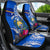 Personalised Nauru Coat of Arms Car Seat Cover Tropical Flower Polynesian Pattern LT03 - Polynesian Pride