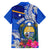 Personalised Nauru Coat of Arms Family Matching Off Shoulder Long Sleeve Dress and Hawaiian Shirt Tropical Flower Polynesian Pattern LT03 - Polynesian Pride