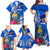 Personalised Nauru Coat of Arms Family Matching Off Shoulder Maxi Dress and Hawaiian Shirt Tropical Flower Polynesian Pattern LT03 - Polynesian Pride