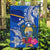 Personalised Nauru Coat of Arms Garden Flag Tropical Flower Polynesian Pattern LT03 Garden Flag Blue - Polynesian Pride