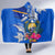Personalised Nauru Coat of Arms Hooded Blanket Tropical Flower Polynesian Pattern LT03 - Polynesian Pride