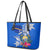 Personalised Nauru Coat of Arms Leather Tote Bag Tropical Flower Polynesian Pattern LT03 - Polynesian Pride