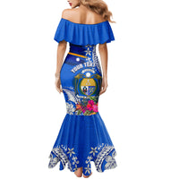 Personalised Nauru Coat of Arms Mermaid Dress Tropical Flower Polynesian Pattern LT03 - Polynesian Pride