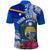 Personalised Nauru Coat of Arms Polo Shirt Tropical Flower Polynesian Pattern LT03 - Polynesian Pride