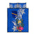 Personalised Nauru Coat of Arms Quilt Bed Set Tropical Flower Polynesian Pattern LT03 Blue - Polynesian Pride