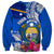 Personalised Nauru Coat of Arms Sweatshirt Tropical Flower Polynesian Pattern LT03 - Polynesian Pride