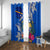 Personalised Nauru Coat of Arms Window Curtain Tropical Flower Polynesian Pattern LT03 With Grommets Blue - Polynesian Pride