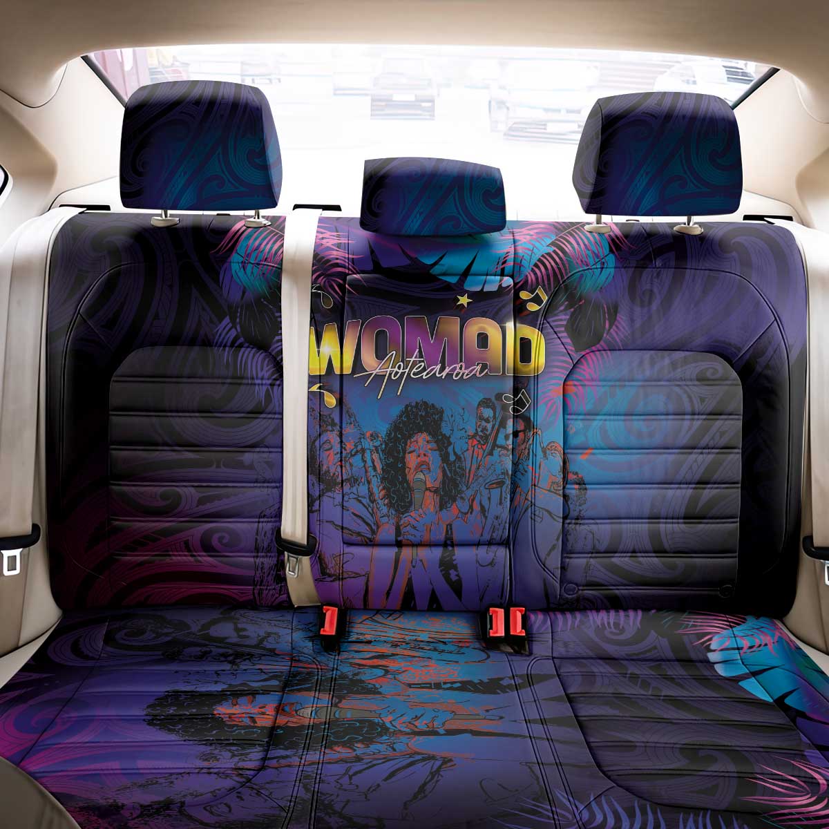Aotearoa Arts Festival 2025 Back Car Seat Cover Maori Music Art Dance - Rhythmic Vibes