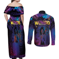 Aotearoa Arts Festival 2025 Couples Matching Off Shoulder Maxi Dress and Long Sleeve Button Shirt Maori Music Art Dance - Rhythmic Vibes