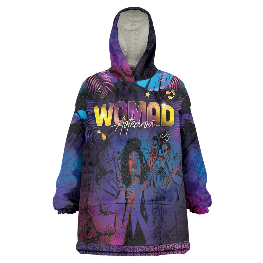 Aotearoa Arts Festival 2025 Wearable Blanket Hoodie Maori Music Art Dance - Rhythmic Vibes LT03 One Size Black - Polynesian Pride