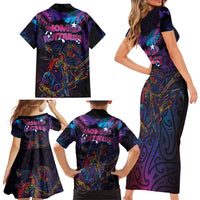 Aotearoa Arts Festival 2025 Family Matching Short Sleeve Bodycon Dress and Hawaiian Shirt Maori Performing Art and Music - Rhythmic Vibes