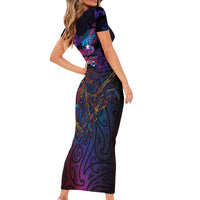 Aotearoa Arts Festival 2025 Short Sleeve Bodycon Dress Maori Performing Art and Music - Rhythmic Vibes