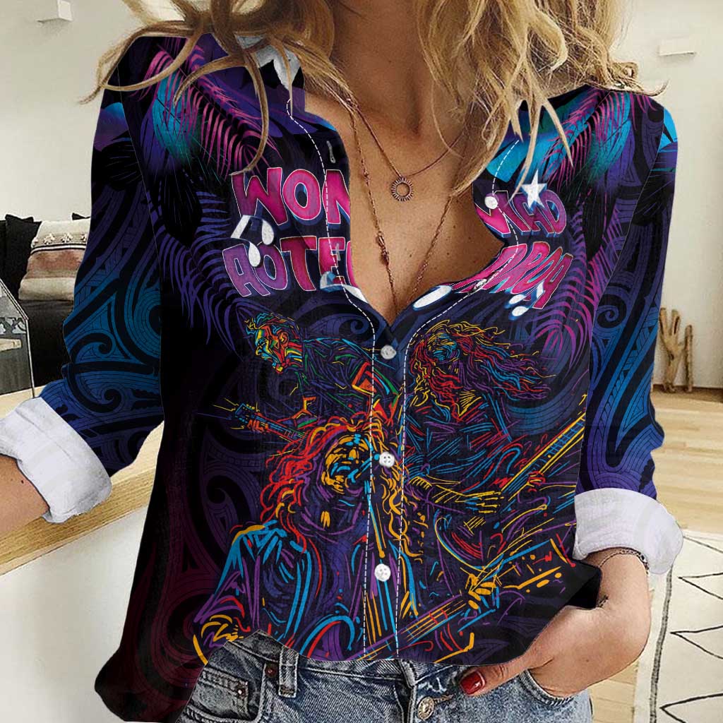 Aotearoa Arts Festival 2025 Women Casual Shirt Maori Performing Art and Music - Rhythmic Vibes