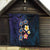 Hawaiian Turtles and Plumeria Quilt Polynesian Art Tribal Tattoo Dark Aqua Color