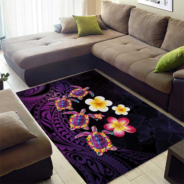 Home / Home Decor / Area Rugs / Hawaiian Turtles and Plumeria Area Rug ...