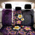 Hawaiian Turtles and Plumeria Back Car Seat Cover Polynesian Art Tribal Tattoo Deep Violet Color