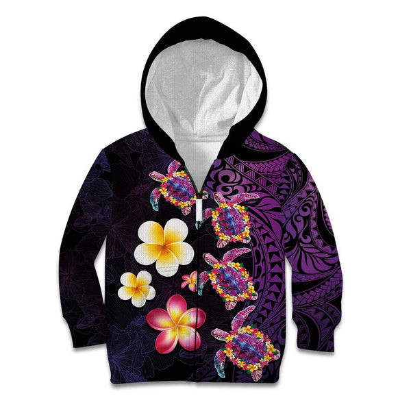 Polynesian Kid Hoodie Tribal Tattoo Purple Screen Color LT9