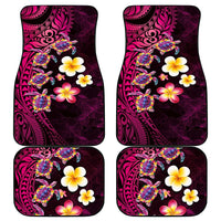 Hawaiian Turtles and Plumeria Car Mats Polynesian Art Tribal Tattoo Cerise
