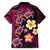 Hawaiian Turtles and Plumeria Hawaiian Shirt Polynesian Art Tribal Tattoo Cerise