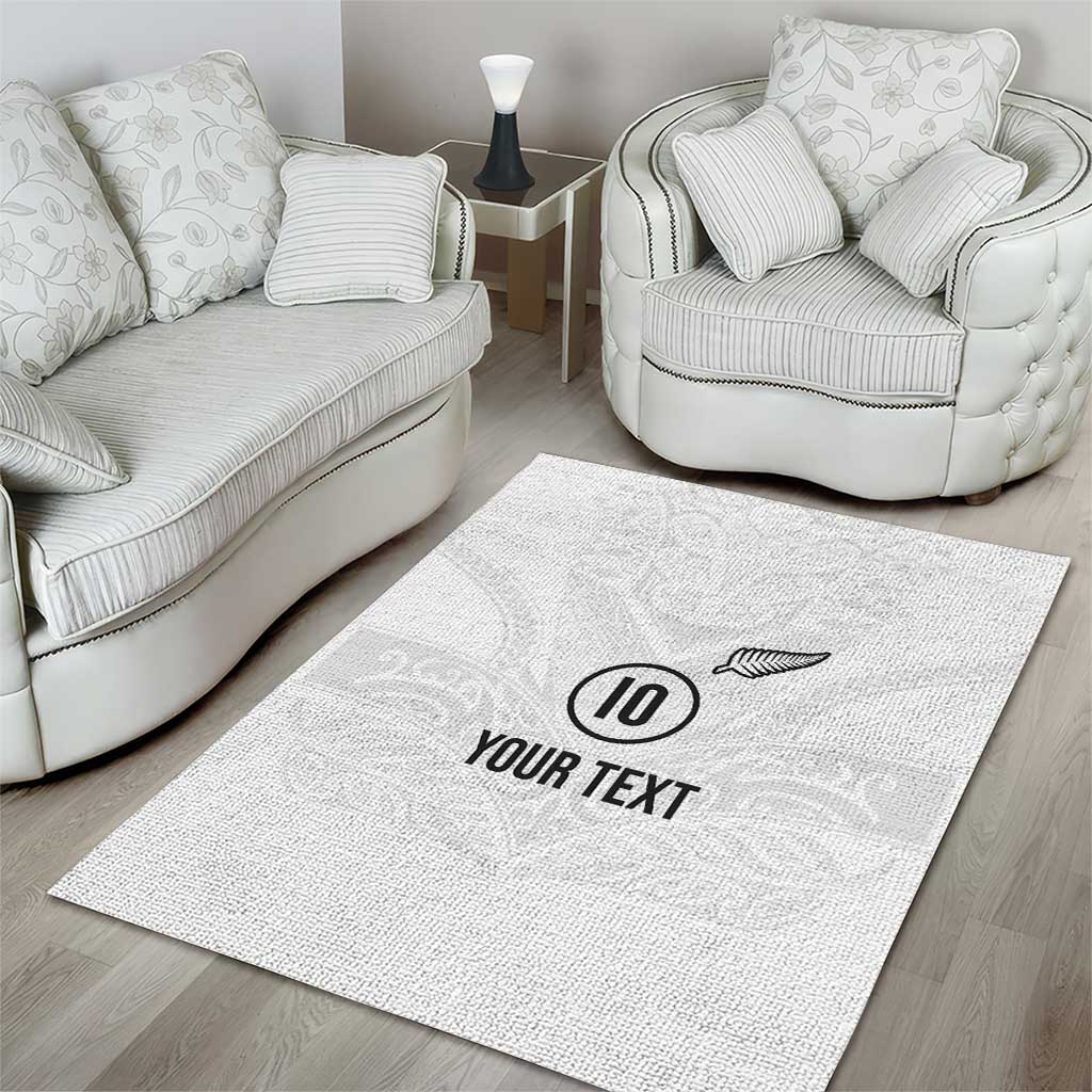 Custom New Zealand Football Area Rug The Whites-Sporty T90 Style - Polynesian Pride