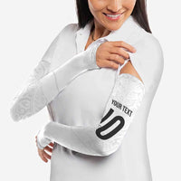 Custom New Zealand Football Arm Sleeves The Whites-Sporty T90 Style - Polynesian Pride