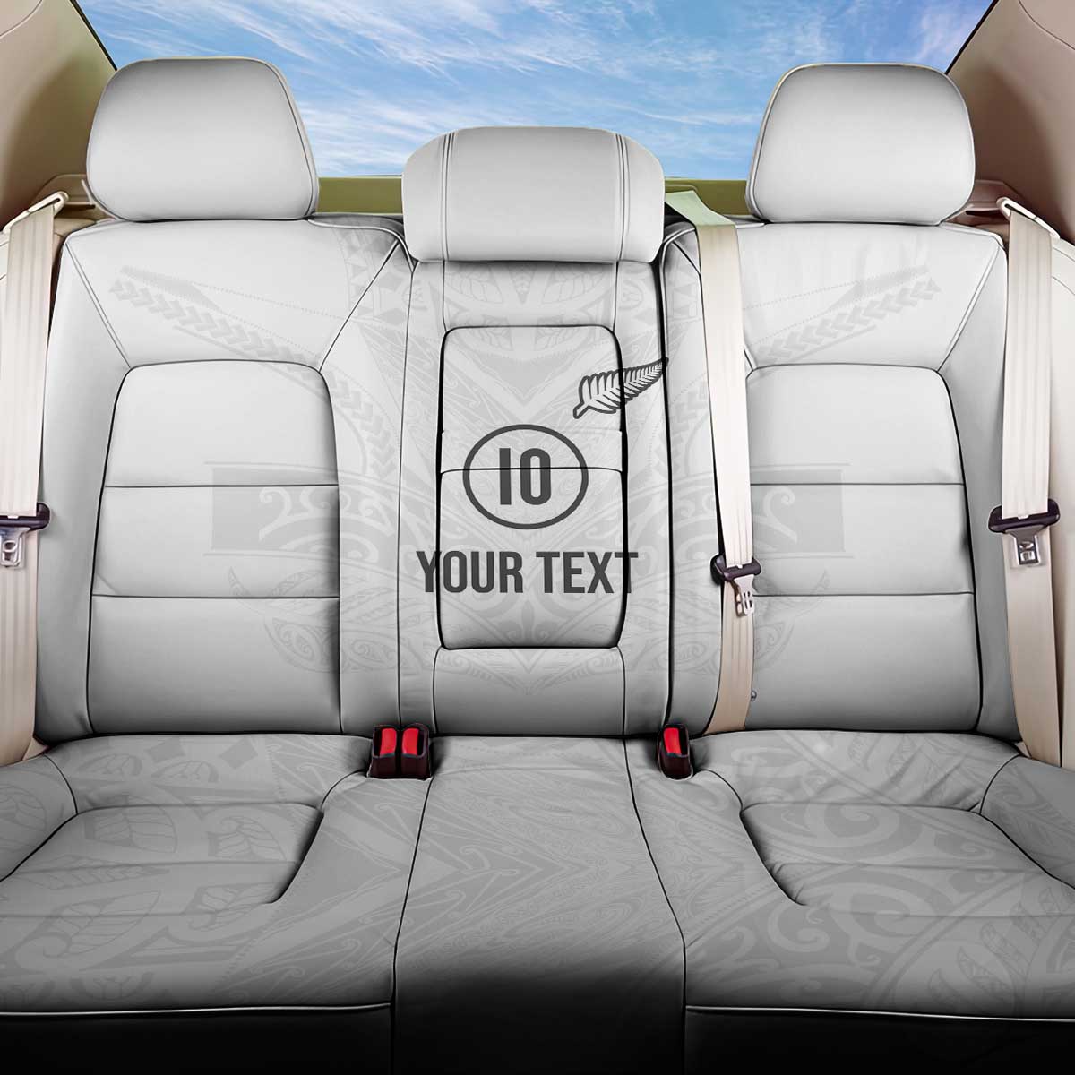 Custom New Zealand Football Back Car Seat Cover The Whites-Sporty T90 Style - Polynesian Pride