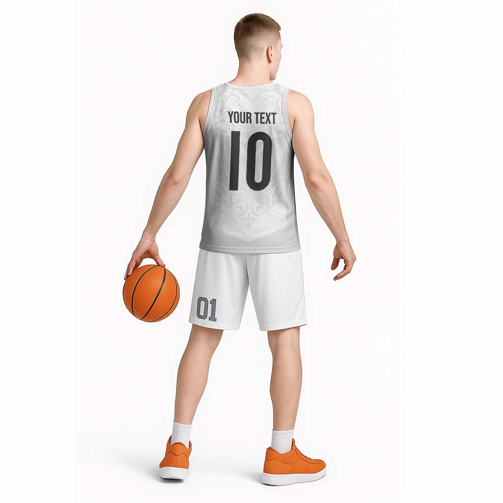 Custom New Zealand Football Basketball Jersey The Whites-Sporty T90 Style - Polynesian Pride