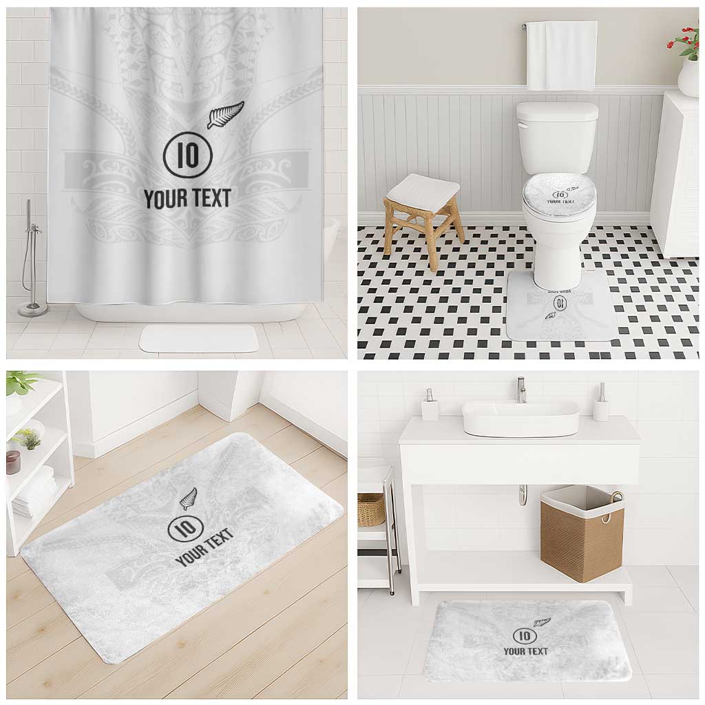 Custom New Zealand Football Bathroom Set The Whites-Sporty T90 Style - Polynesian Pride