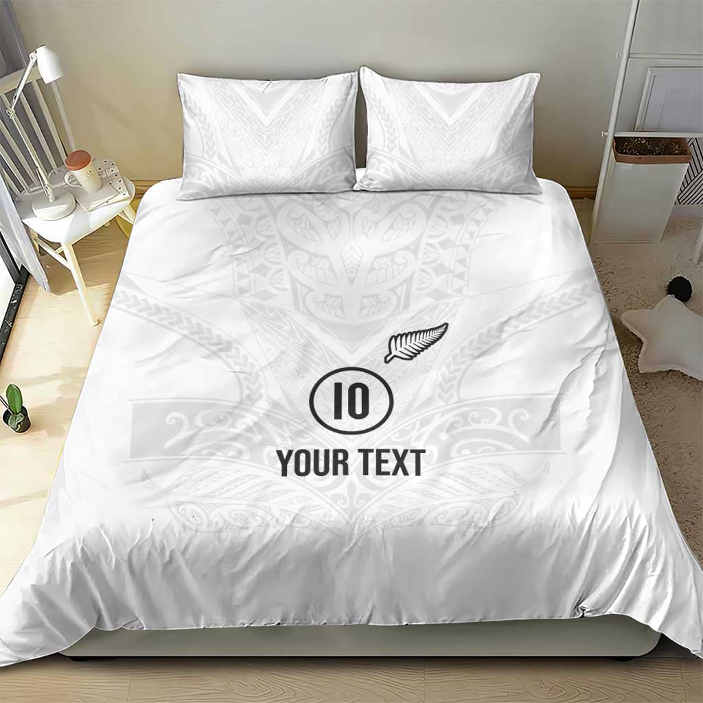 Custom New Zealand Football Bedding Set The Whites-Sporty T90 Style - Polynesian Pride