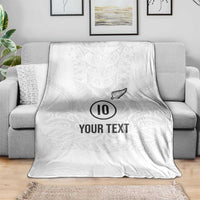 Custom New Zealand Football Blanket The Whites-Sporty T90 Style - Polynesian Pride
