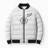Custom New Zealand Football Bomber Puffer Jacket The Whites-Sporty T90 Style - Polynesian Pride