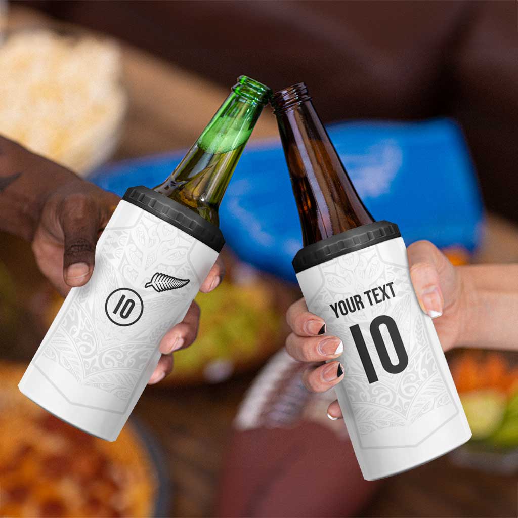 Custom New Zealand Football 4 in 1 Can Cooler Tumbler The Whites-Sporty T90 Style - Polynesian Pride