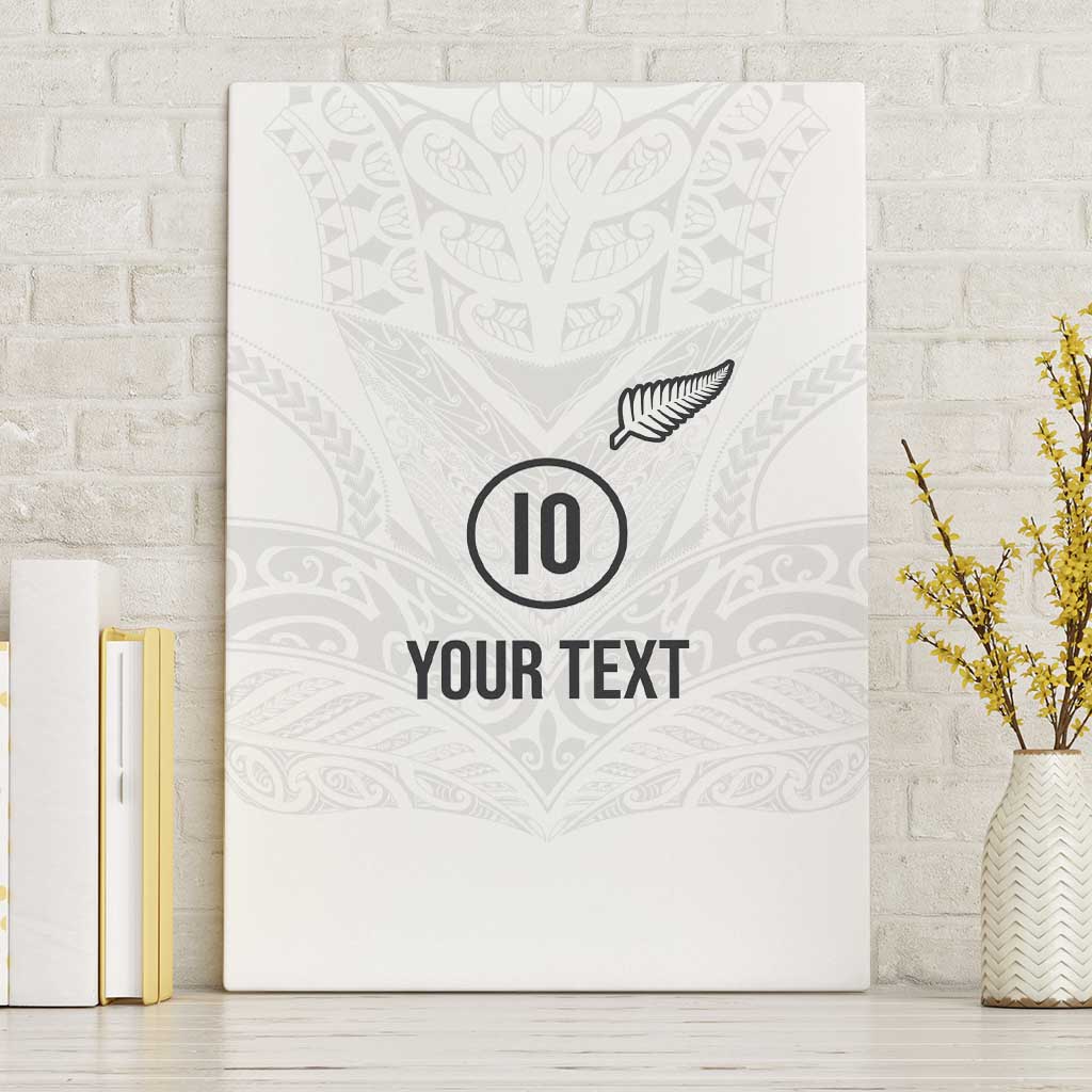 Custom New Zealand Football Canvas Wall Art The Whites-Sporty T90 Style - Polynesian Pride