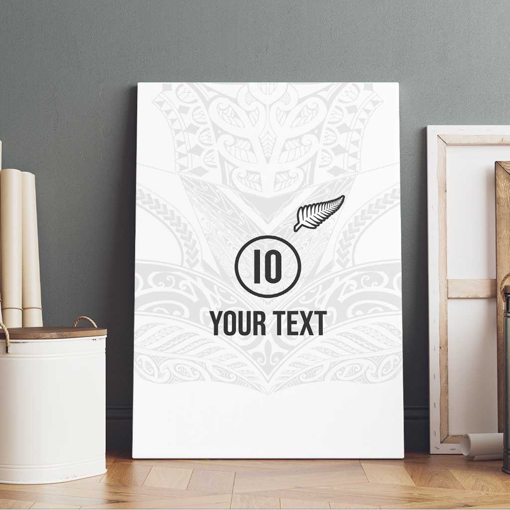 Custom New Zealand Football Canvas Wall Art The Whites-Sporty T90 Style - Polynesian Pride