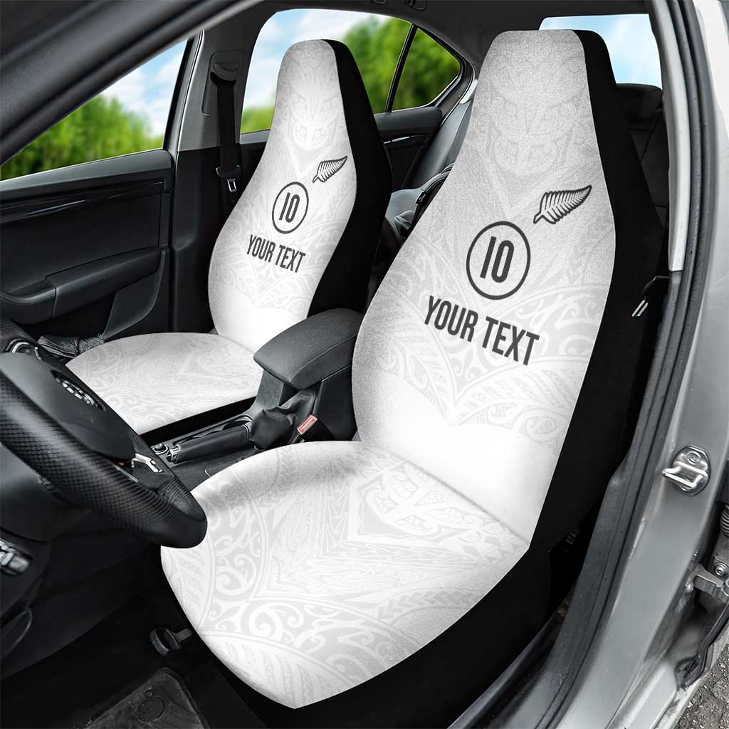 Custom New Zealand Football Car Seat Cover The Whites-Sporty T90 Style - Polynesian Pride