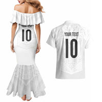 Custom New Zealand Football Couples Matching Mermaid Dress and Hawaiian Shirt The Whites-Sporty T90 Style - Polynesian Pride