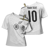 Custom New Zealand Football Cross Shoulder Shirt The Whites-Sporty T90 Style - Polynesian Pride