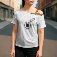 Custom New Zealand Football Cross Shoulder Shirt The Whites-Sporty T90 Style - Polynesian Pride