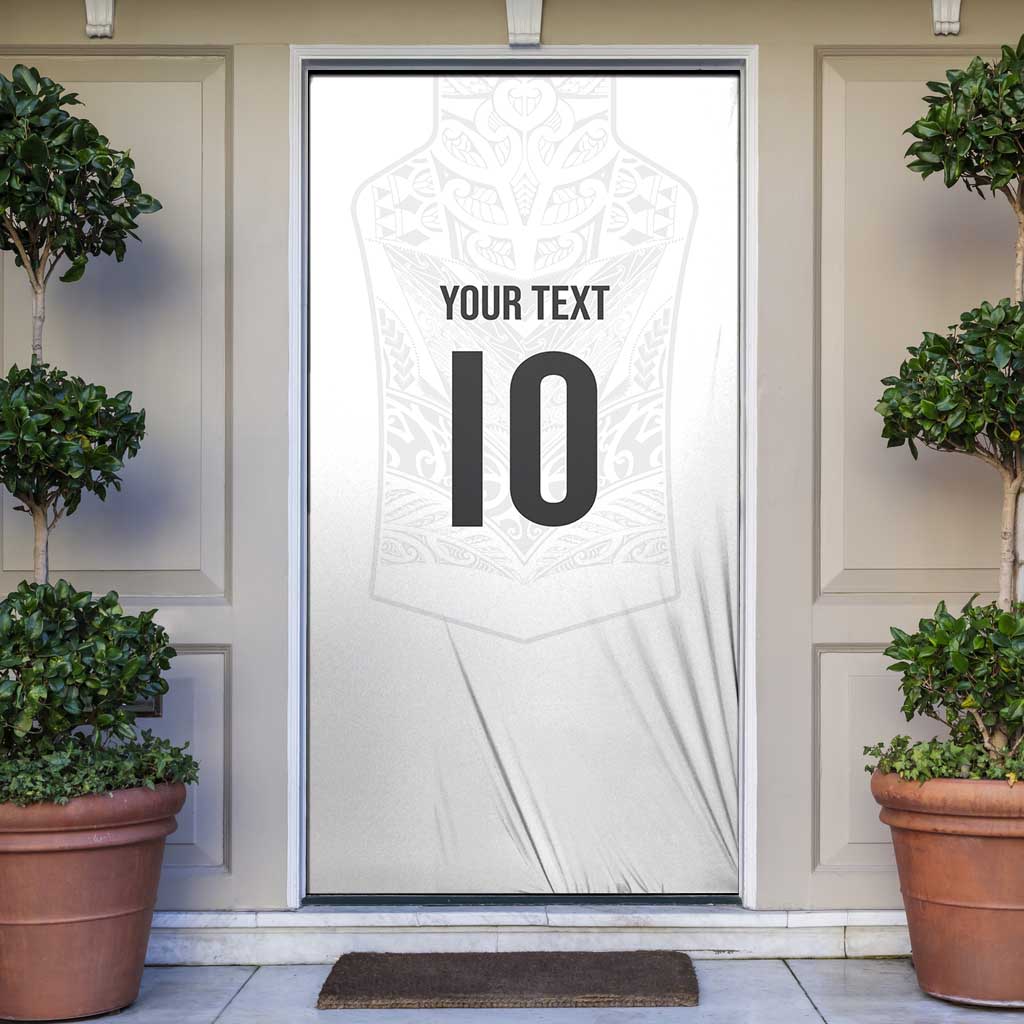 Custom New Zealand Football Door Cover The Whites-Sporty T90 Style - Polynesian Pride