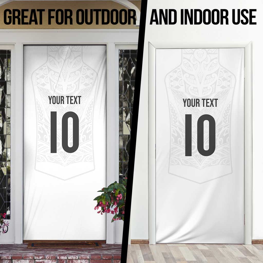 Custom New Zealand Football Door Cover The Whites-Sporty T90 Style - Polynesian Pride