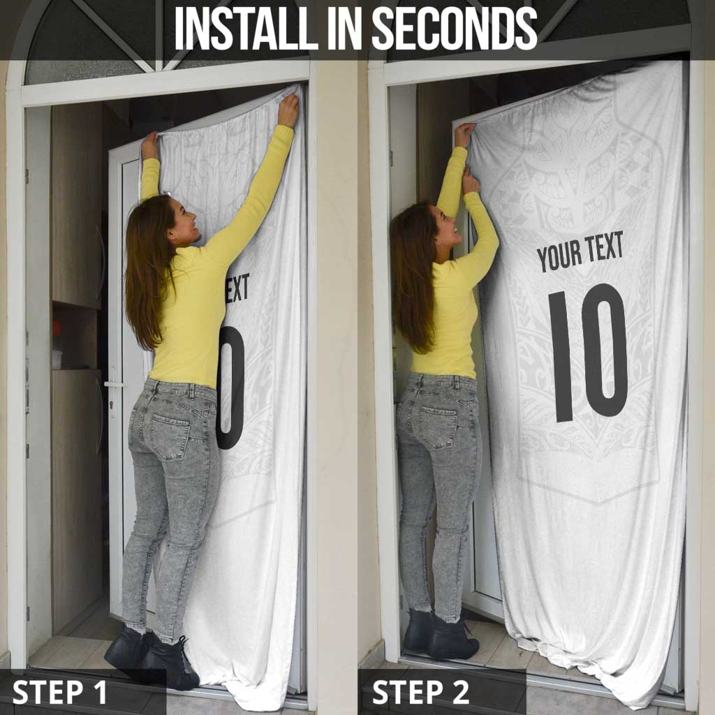 Custom New Zealand Football Door Cover The Whites-Sporty T90 Style - Polynesian Pride