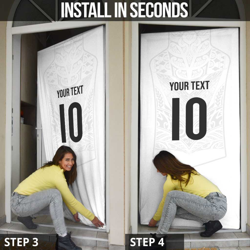 Custom New Zealand Football Door Cover The Whites-Sporty T90 Style - Polynesian Pride